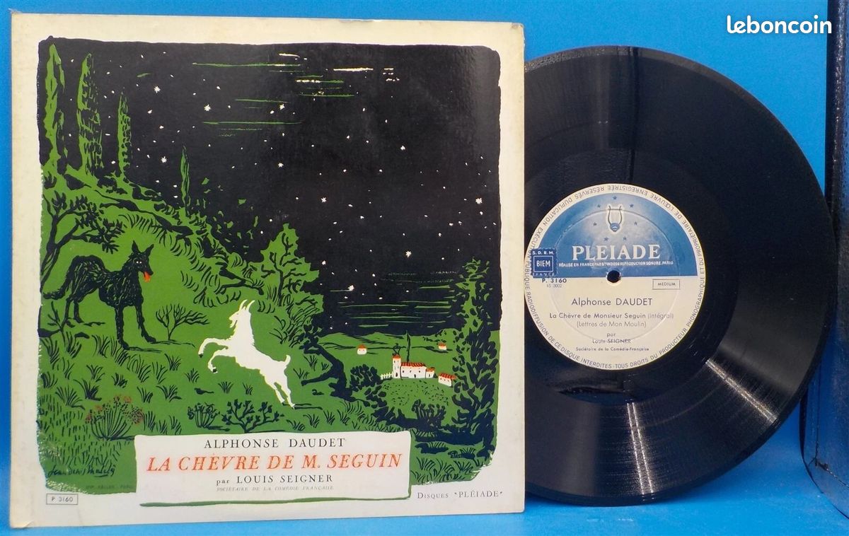 VINYLE 33T : Alphone Daudet - La chèvre de M. Seguin - Louis Seigner (image 1)