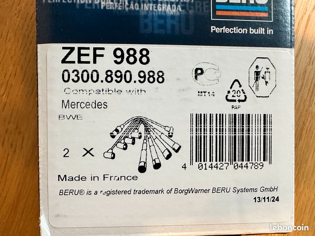 Beru ZEF988 JEUX DE CABLES ZE/ZEF NEUF (image 2)