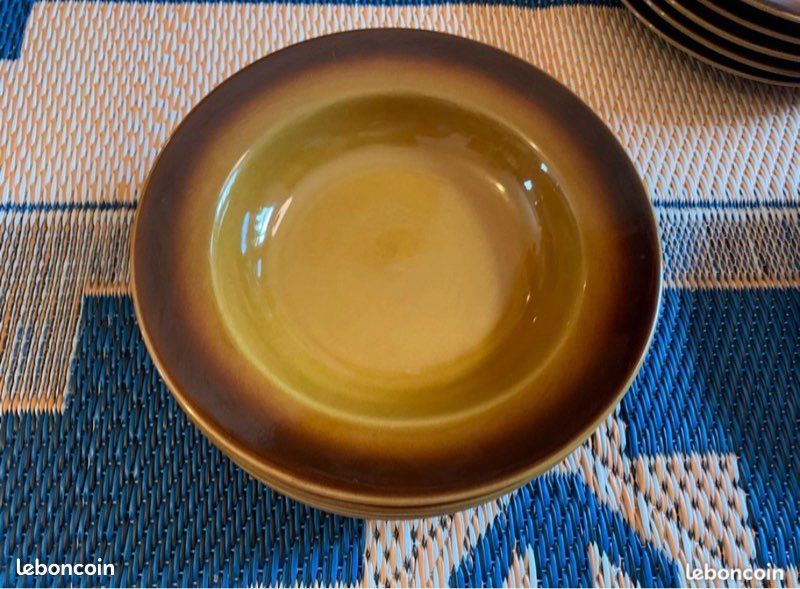 Lot de 16 assiettes en grès vintage – Tulowice Poland (image 6)