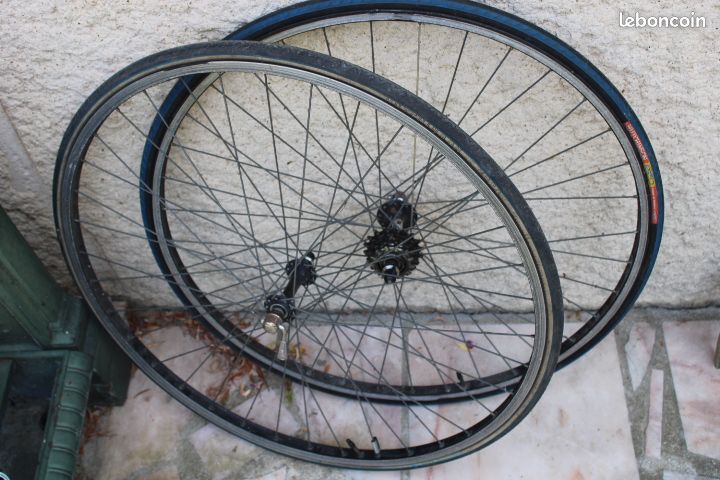 Paire roue boyau Maillard Normandy Helicomatic vélo ancien