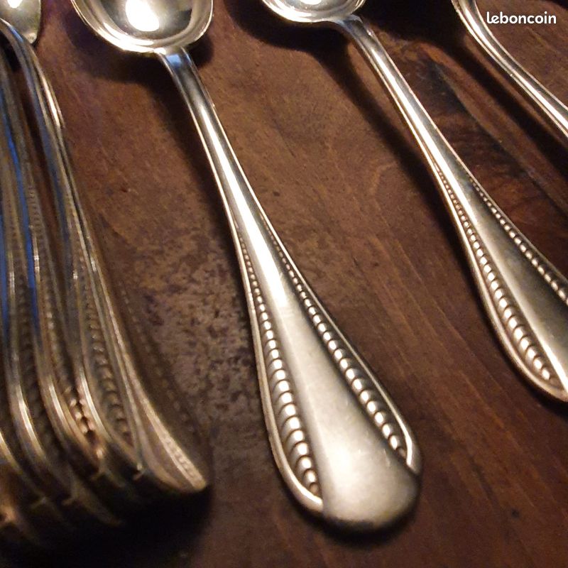 12 Cuillères à Café Métal Argenté Orfèvre Christofle Modèle Spatours