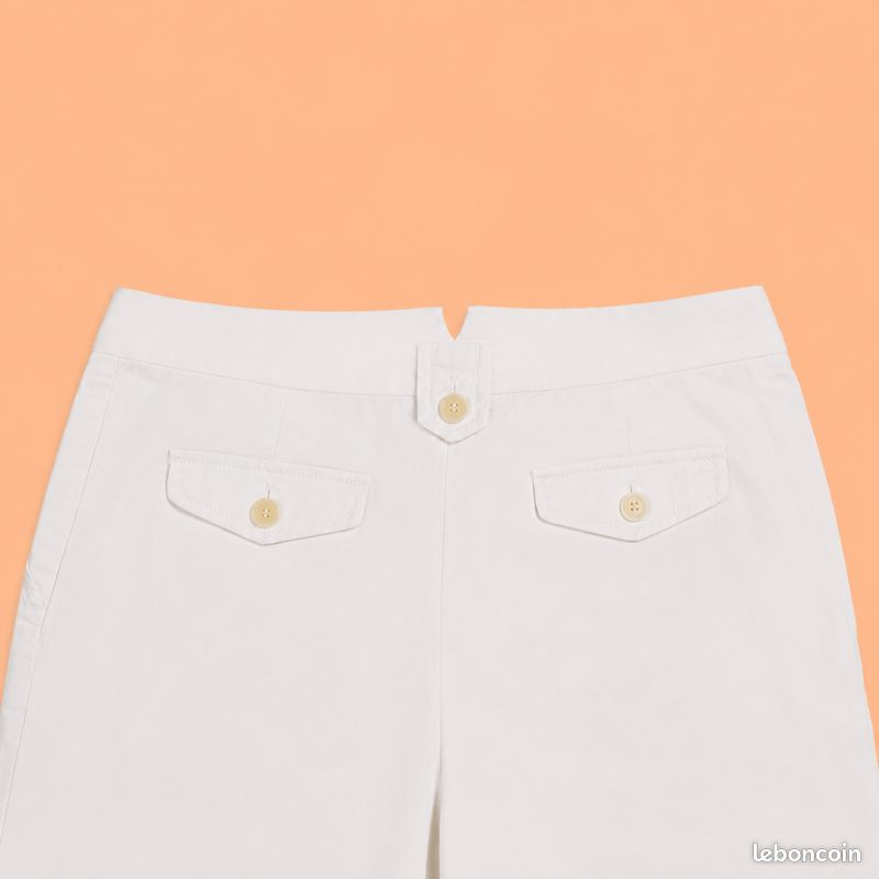Pantacourt Cropped Corsaire Blanc Capri Femme Chic été GERARD DAREL Taille 40 Neuf (image 7)