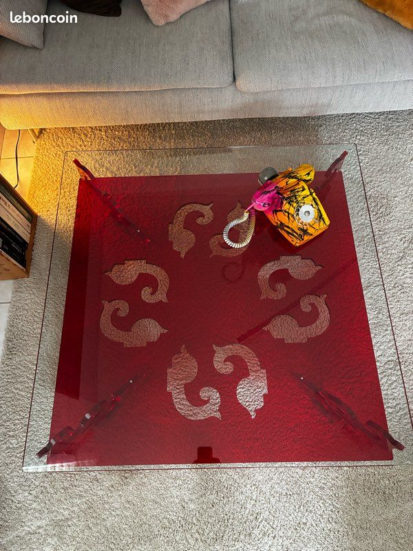 Table basse, verre et plexi (image 3)