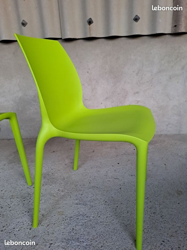 Lot de 2 chaises design polycarbonate vert acidulé HIDRA BONTEMPI CASA (image 8)