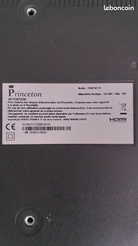 Carte mere et alimentation tv PRINCETON (image 1)