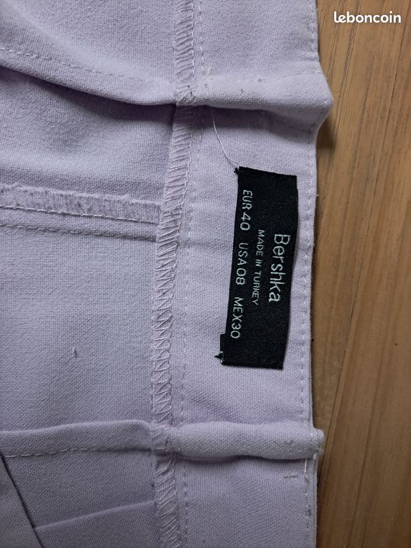 Pantalon large droit avec pinces lilas 38-40 Bershka (image 5)