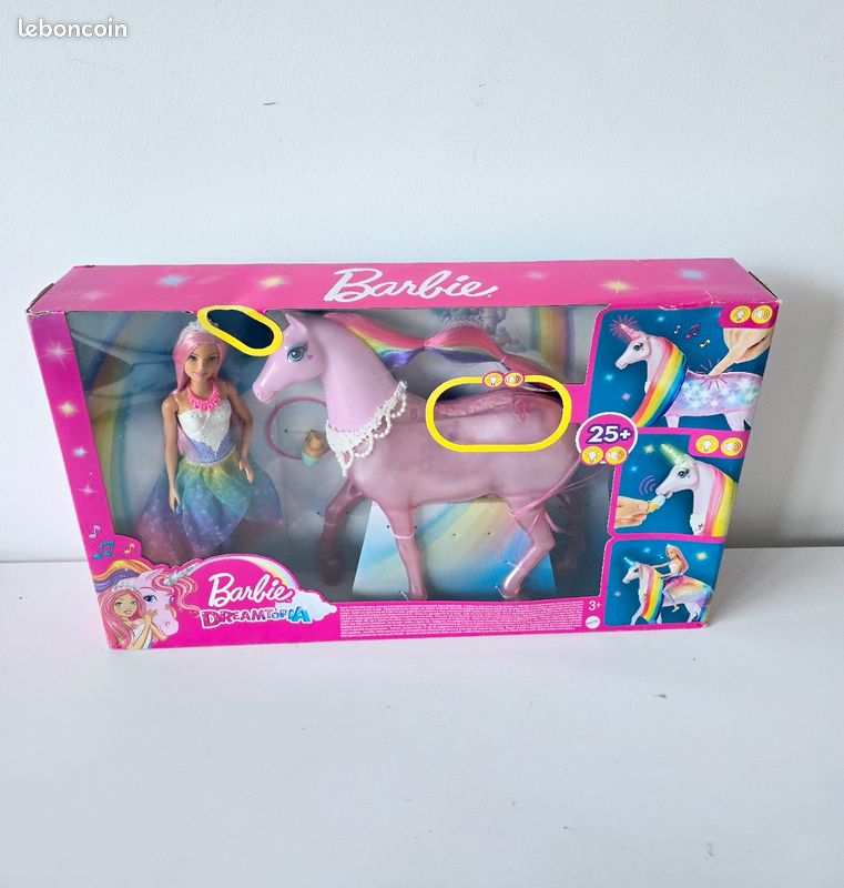 Coffret Barbie Dreamtopia avec Licorne rose neuf scellé Jeux
