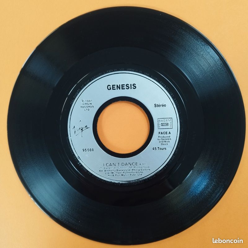 Genesis disque vinyle 45t 2 titres I Can't Dance (image 8)