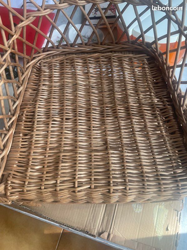 Fauteuil enfant en osier vintage (image 7)