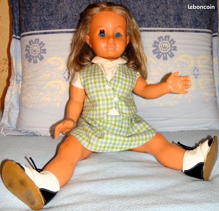 Poupée Vintage Petitcollin Alsace - Cigogne Blonde Yeux Bleus 35cm - Très Très Bon état