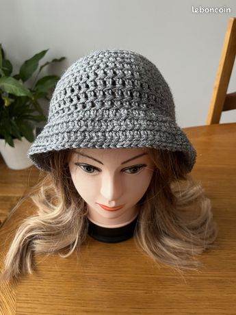 Chapeau Bob/bonnet En Crochet Fait Main - Taille Unique Blanc - Style Bohème Hippie Vintage - Neuf Avec étiquettes