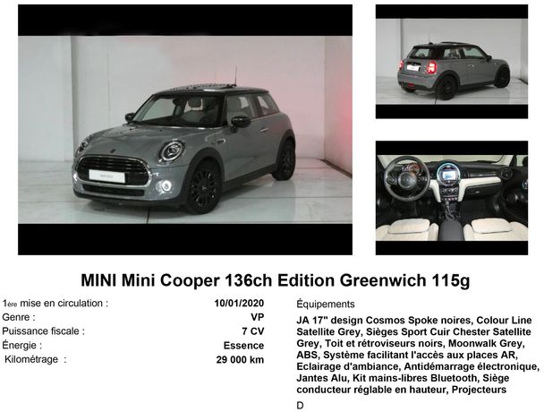 Mini Cooper S (2017) en vente pour 14 000 €