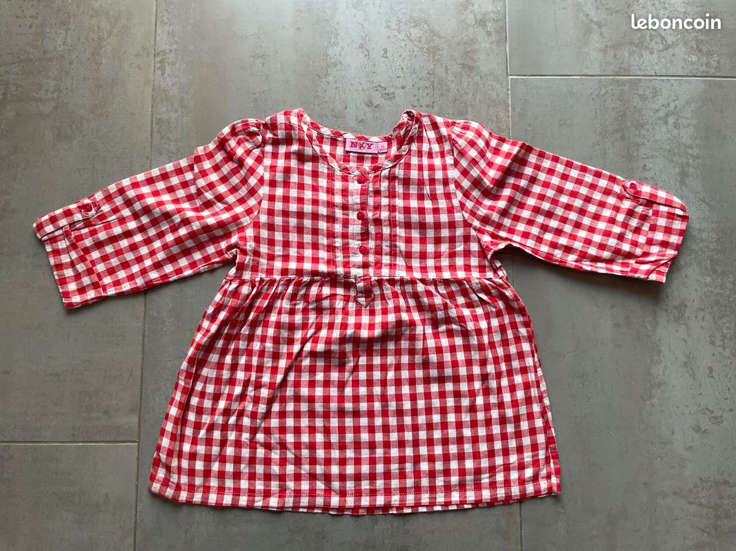 Blouse à carreaux vichy rouge et blanc - NKY - 8 ans (128 cm) (image 1)