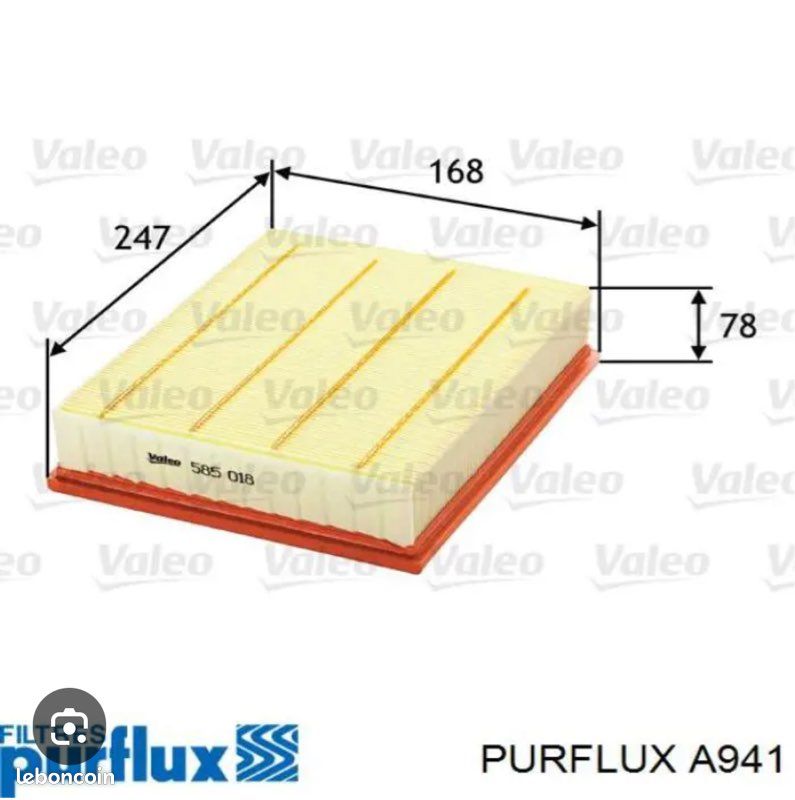 Filtre à Air Purflux A941 Opel Frontera Oméga (image 2)