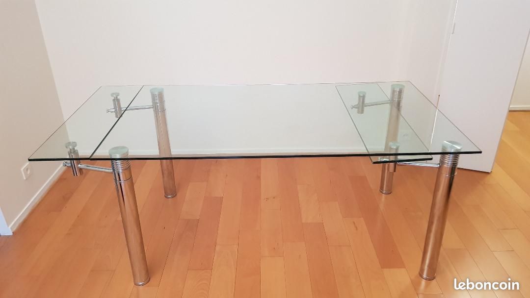 Table en verre avec rallonges TBE (image 3)