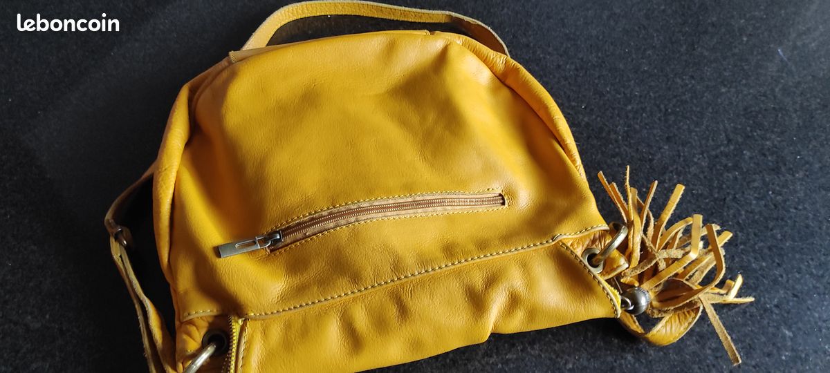 Sac a main cuir jaune (image 1)