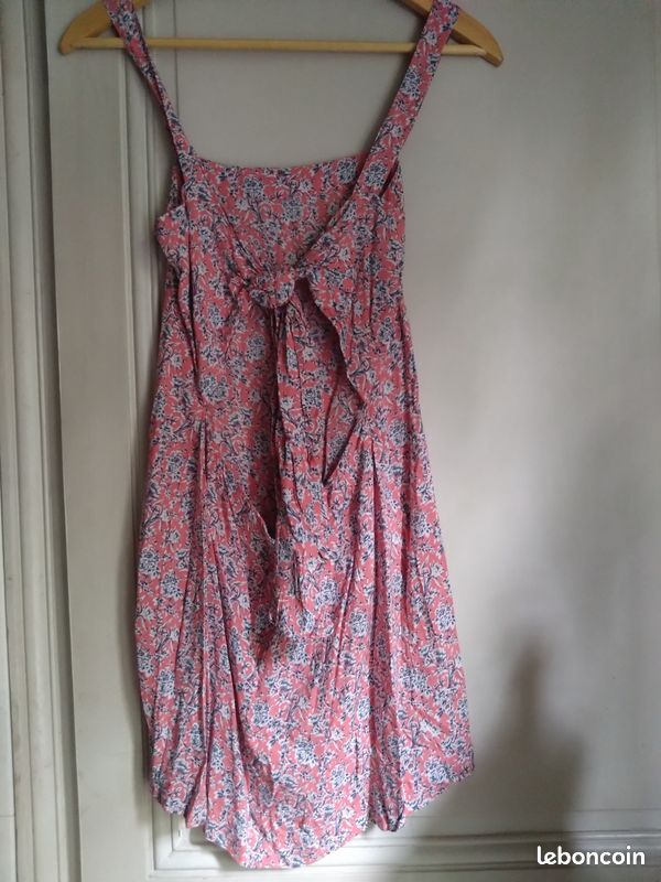 Robe d’été rose à fleurs T36 nœud dos (image 3)