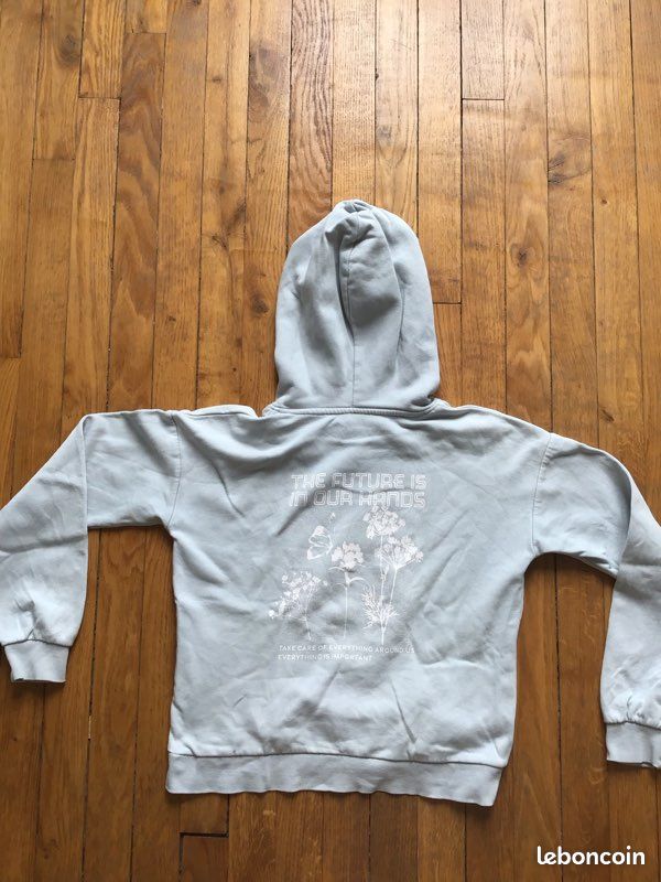 Pull à Capuche Garçon Kiabi - 12 Ans - Bleu, Coton - Occasion Très Bon état