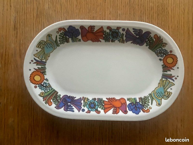 Vintage Villeroy & Boch « Acapulco » – 1 Ravier & 3 Sous-tasses (Estampilles Luxembourg - Parfait état) (image 2)