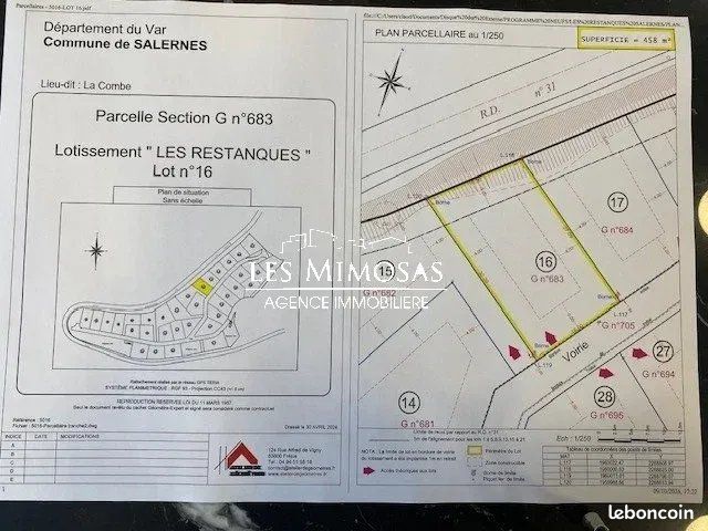 Terrain 458 m² · à Salernes · 458 m² · 69 000 €