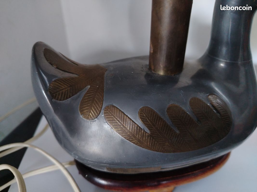 Lampe de table canard étain (image 6)