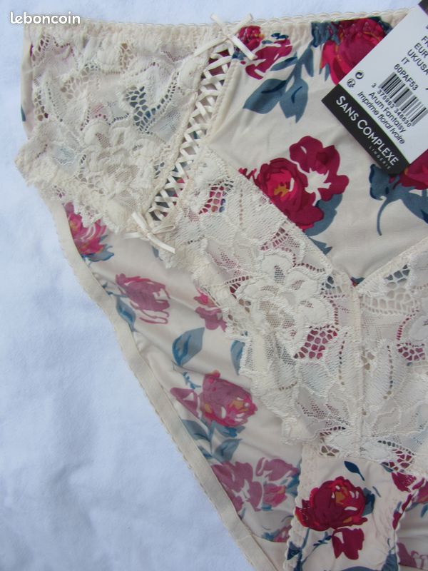 Sans Complexe Arum - Slip Multicolore Femme - Dentelle Imprimée Florale - Bonnets C à G