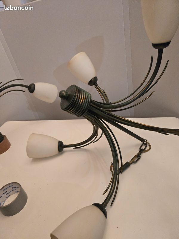 Lot de lustres vintage, design, style années 50-60, (image 3)