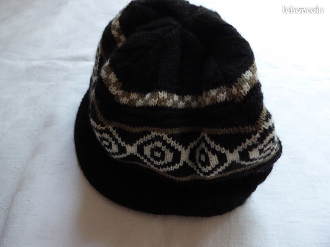 Bonnet Tricoté H&M Femme - Taille Unique Bleu - Style Beanie Avec Motif Câble - Occasion