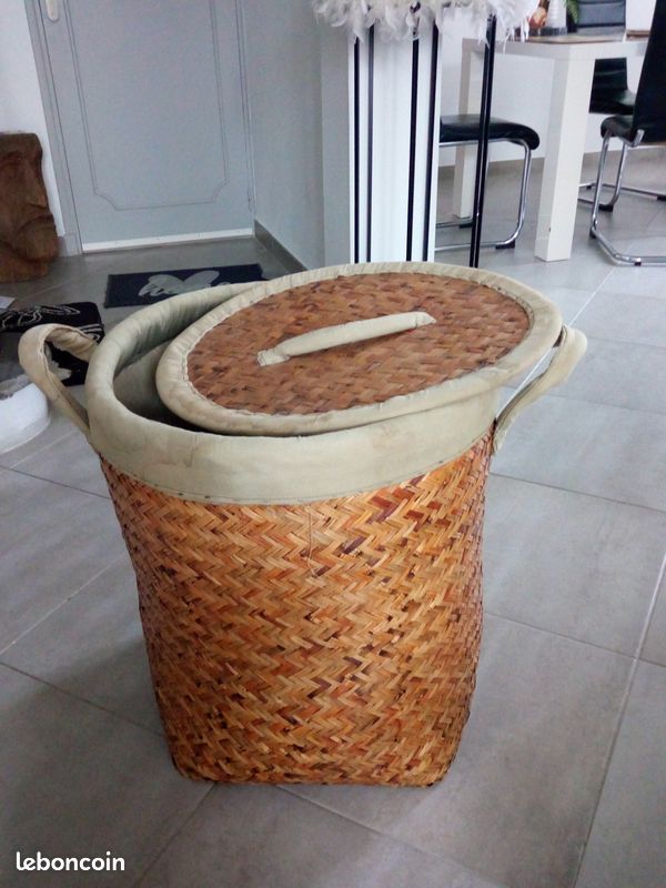 Panier en osier diamètre 160 cm et hauteur 54 cm (image 2)