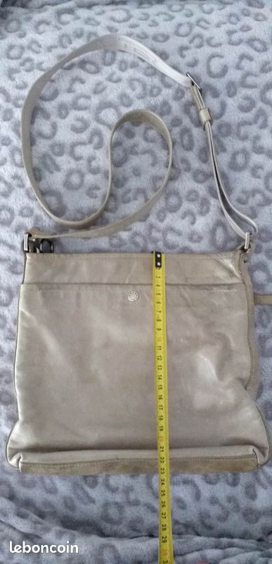 Sac Lancaster en CUIR Beige Bandoulière Femme Mode BEG Toulouse Launaguet RARE Bobo (image 5)