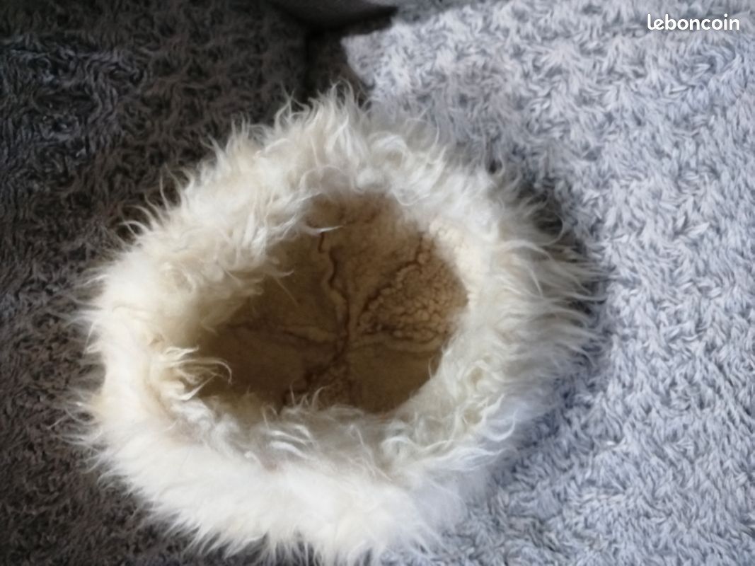 Chapeau Chapka Fourré Cuir Daim Mouton - Taille XS/36 Camel caramel (image 2)