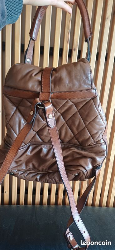 MASSIMO DUTTI Sac à dos, Cuir de mouton, Fabriqué en Espagne, Parfait état (image 4)