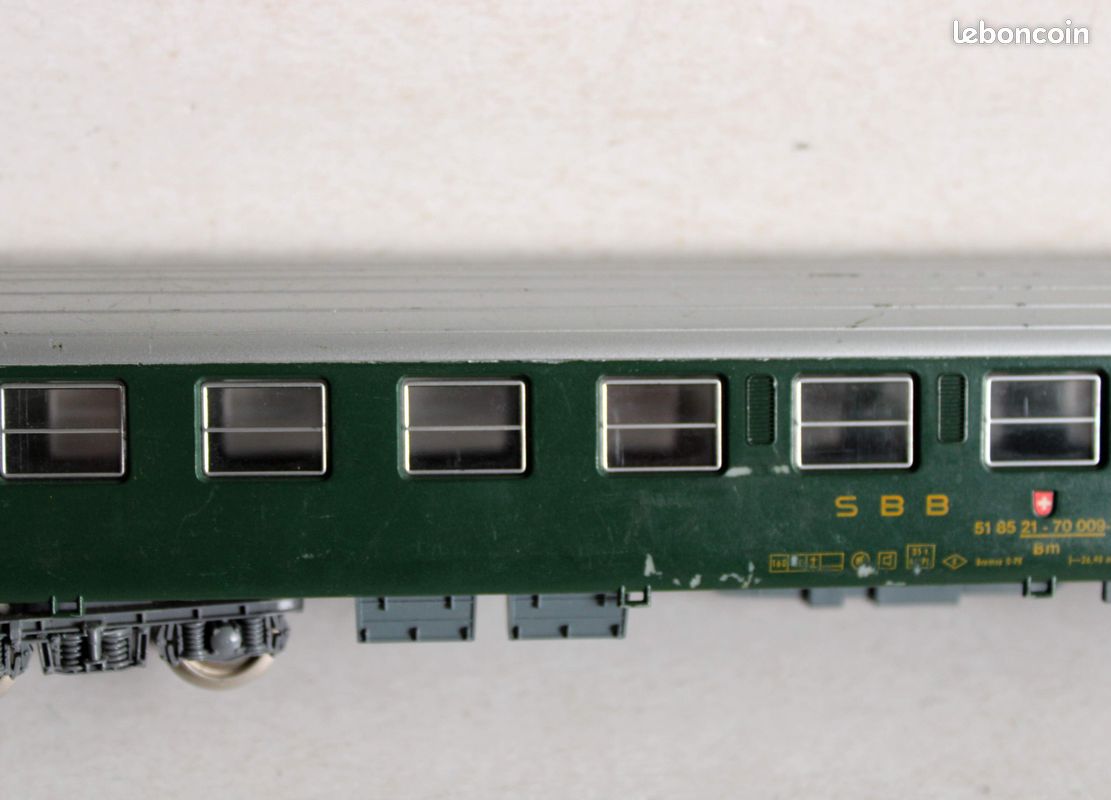 Wagon Voyageurs Roco HO 74280 – Voiture Suisse SBB CFF FFS 1ère Classe Occasion
