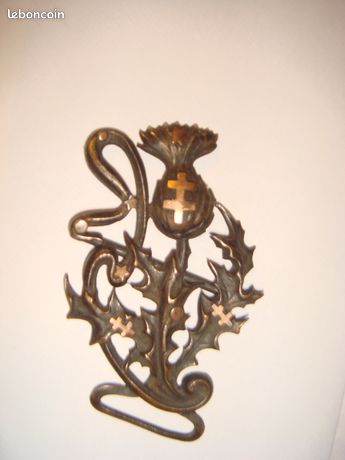 Broche Insigne Vintage De Saint-Dié (Vosges) - Motif Chardon Et Croix De Lorraine, Argenté