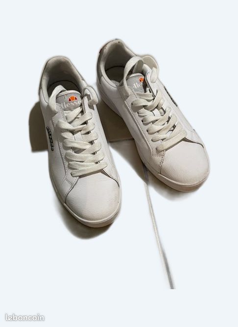 Sneakers Ellesse Chaussure Cuir Basket En Cuir Blanc Marque