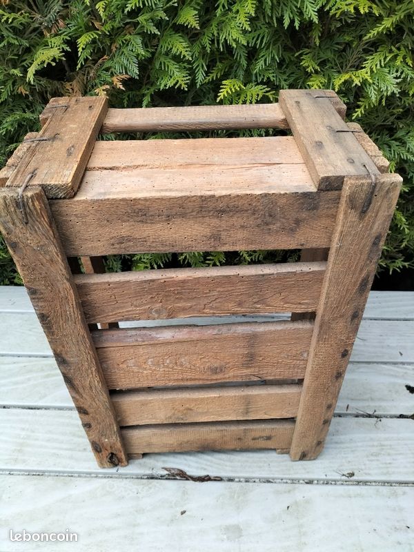 ANCIENNE CAISSE EN bois art populaire déco vintage french antique EUR