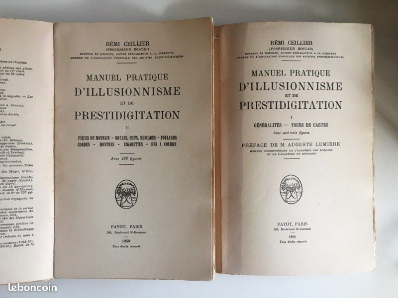 Manuel pratique d'illusionnisme et de prestidigitation.deux volumes magie magicien (image 2)