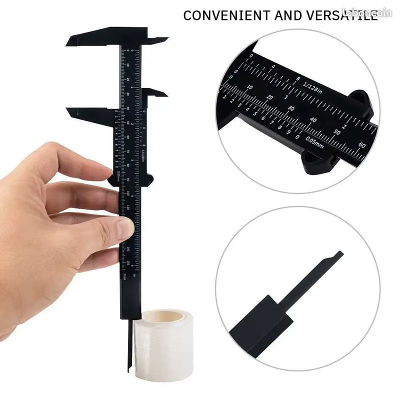 Calibre En Plastique 150 Mm - Pour Mesures Intérieures, Extérieures Et Profondeurs - Usage Domestique Et Bricolage