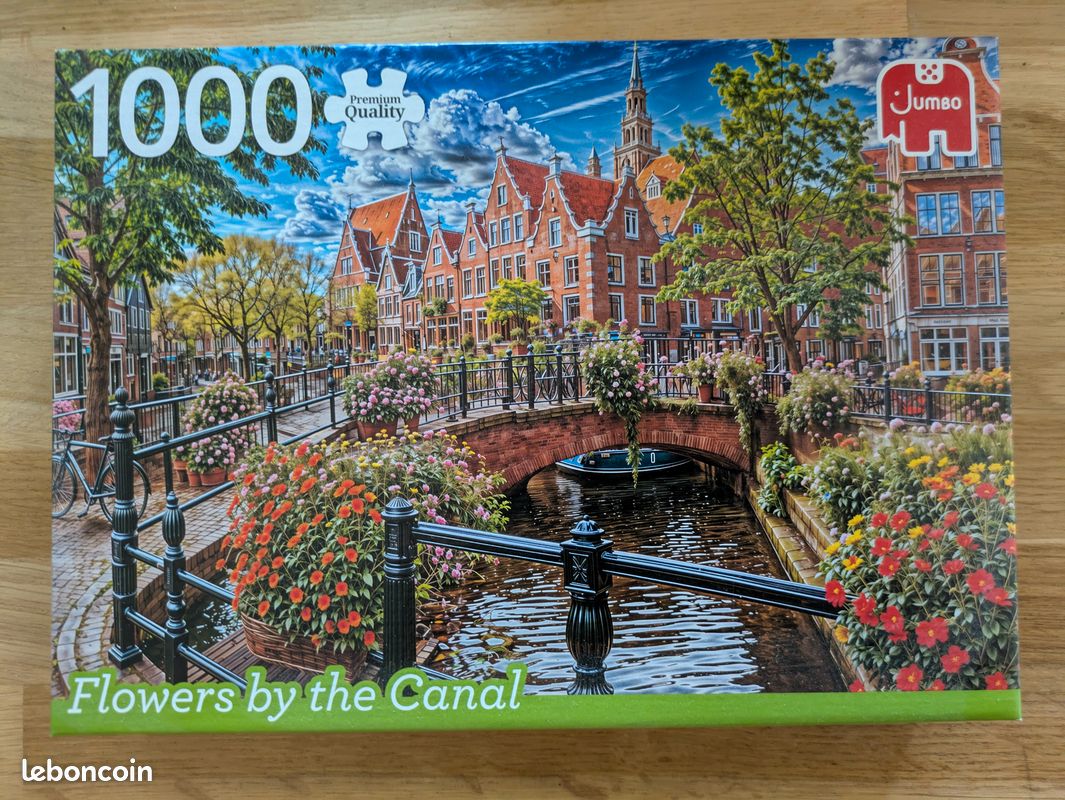 Puzzle 1000 pièces - Fleurs sur le canal (image 1)