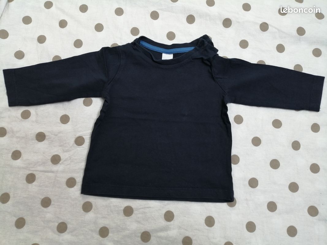 Lot 2 t-shirts manches longues garçon 12mois (image 2)
