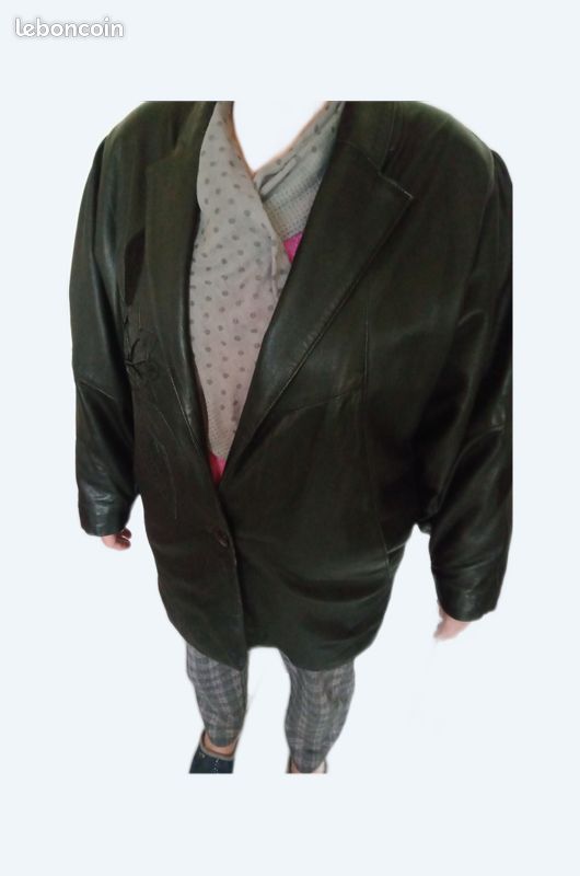 Vente veste en cuir noir (image 1)