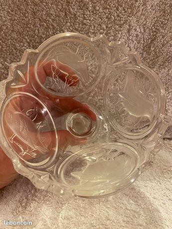 Coupe Sur Pied Cristal D'Arques - 6 Coupelles à Passereaux - Verre - Neuf
