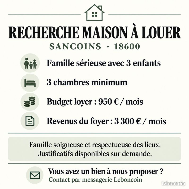 Maison 4 pièces 100 m² · à Sancoins · 100 m² · 950 €/mois
