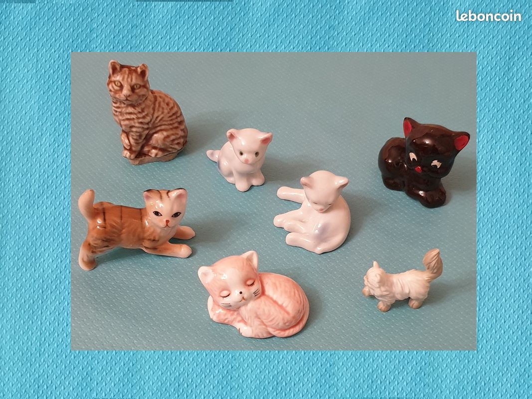Lot de 6 bibelots petits chats - lot 1 (image 1)