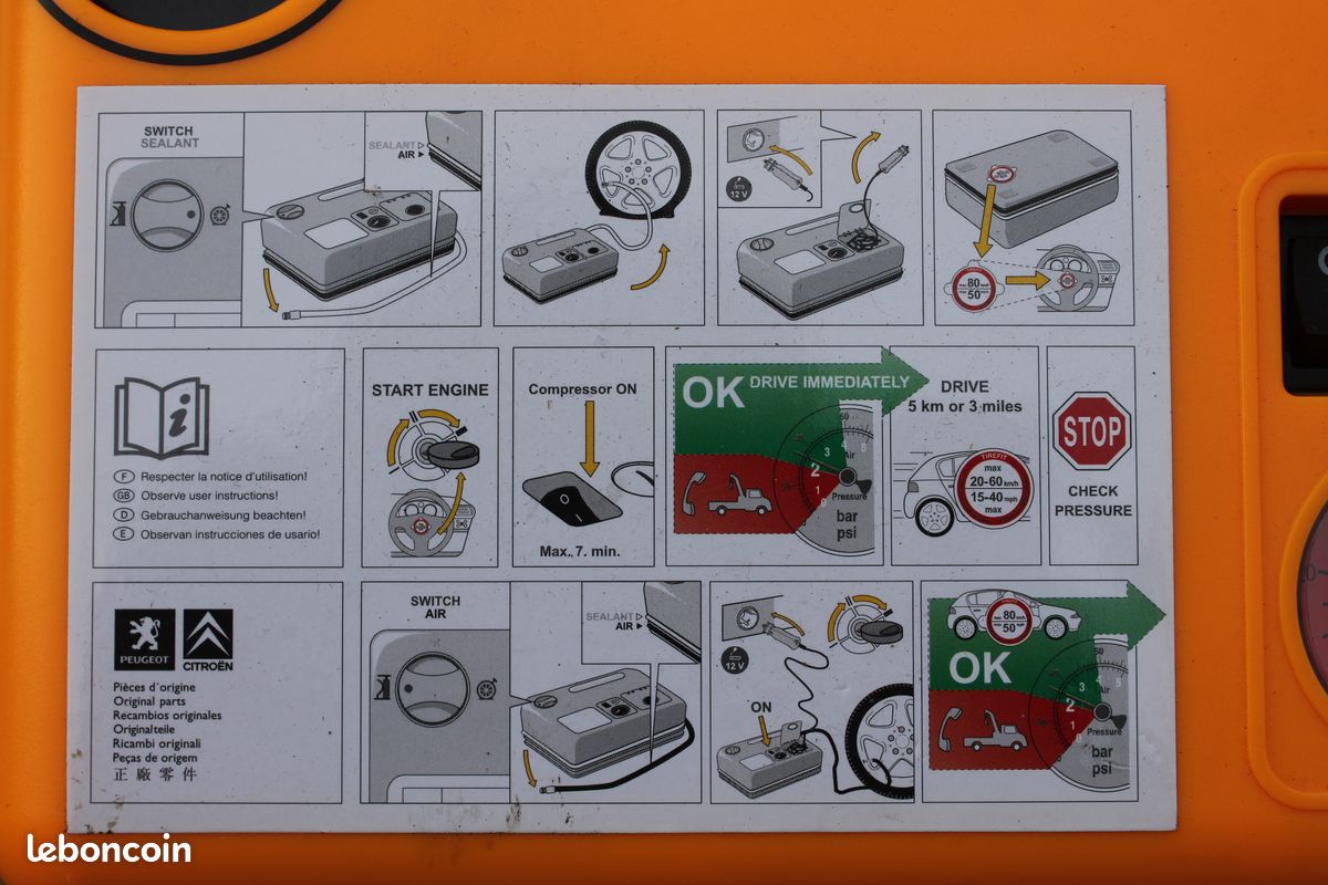 Kit Anti-crevaison Pour Voiture Peugeot - Neuf Dans Son Emballage