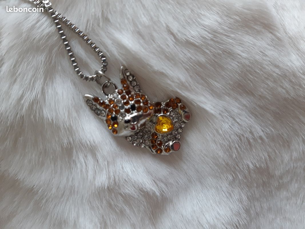 Collier pendentif femme acier inoxydable chien corgi (image 2)
