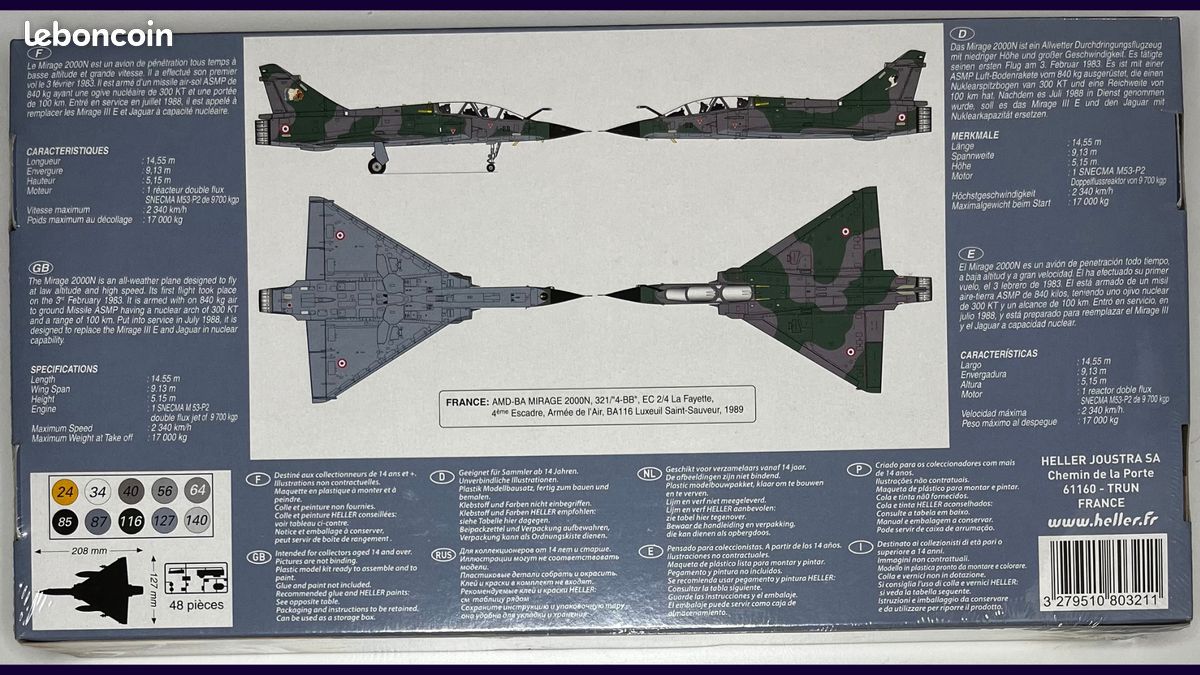 LOT MAQUETTE HELLER 1/48 AVION MIRAGE 2000 N 80424 EUR 25,51 - FR