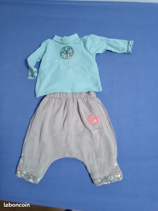 Ensemble 6 mois Sarouel et pull Sergent Major (image 1)
