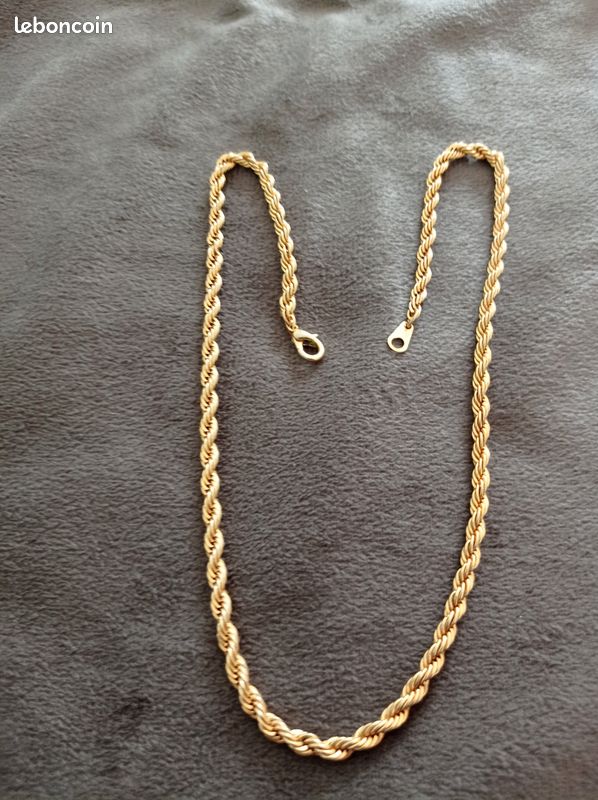 Chaîne En Or Jaune 18 Carats (750) Tricotée Corde - 50 Cm, 2,9 Grammes - Neuf Avec étiquettes