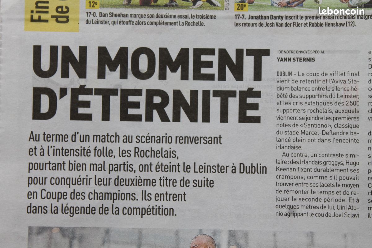 L'Equipe du 21/05/2023 - Fabuleux La Rochelle renverse Leinster 27-26 - Armirail (image 3)